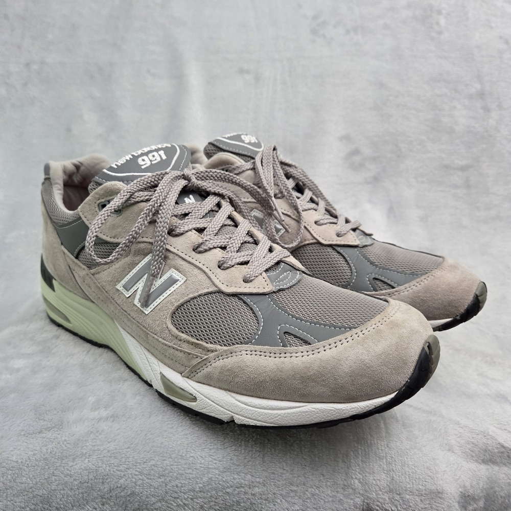 New Balance 991 Made in England Men US 13 Grey White - M991GL W/ Cadence Insoles